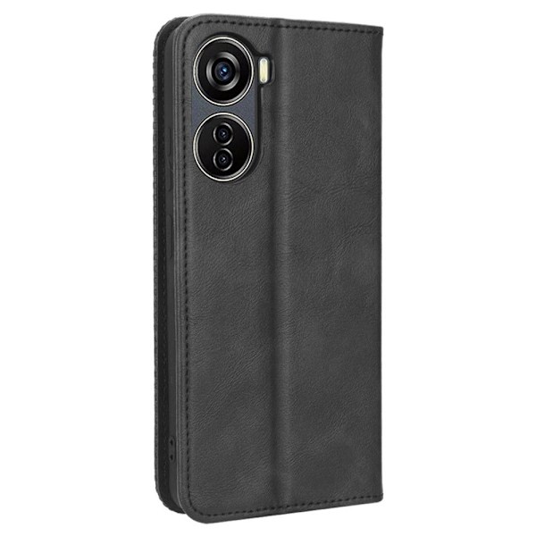 Bofink Vintage ZTE Blade V40 5G Nahkakotelo - Musta Black