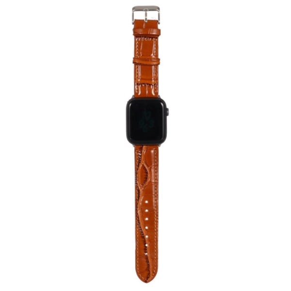 Apple Watch Series 5 / 4 44mm leather case with crocodile patter Brown