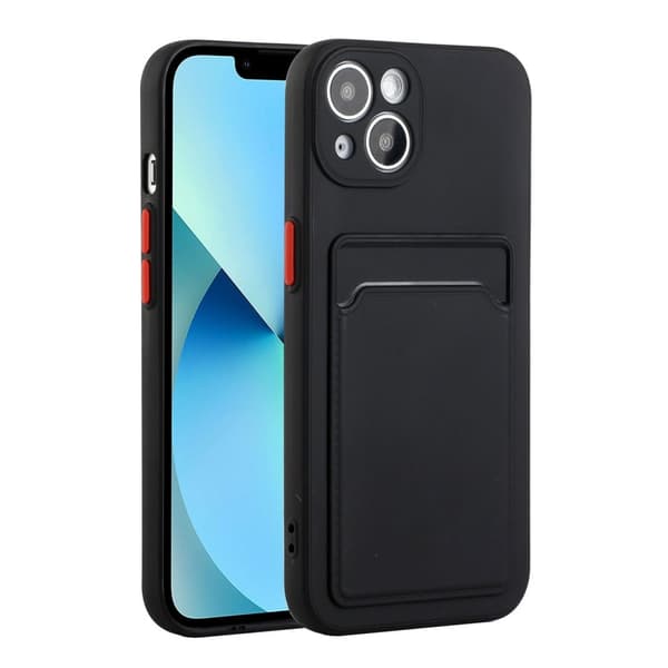 Card Holder Suojakuori For iPhone 13 - Musta Black