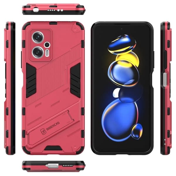 Shockproof Hybrid Deksel med A Modern Touch til Xiaomi Poco X4 Gt / Note 11t Pro / 11t Pro Plus - Rose Pink
