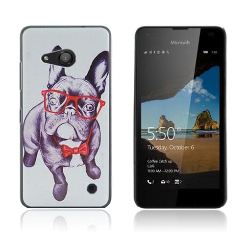 Persson Microsoft Lumia 550 deksel - Pug Wearing Glasses Multicolor