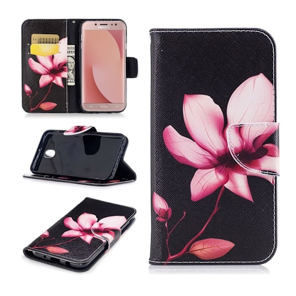 Samsung Galaxy J7 (2017) Charmerende læder etui - Blomster mønster Multicolor