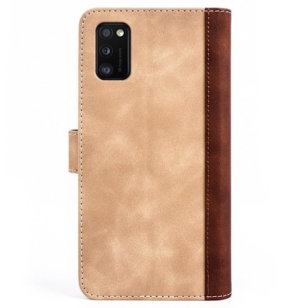 To Farvet Læder Flip Case til Samsung Galaxy A41 - Gul Yellow