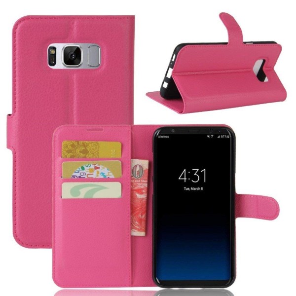 Samsung Galaxy S8 stilfuldt læder-etui - Hot pink Pink