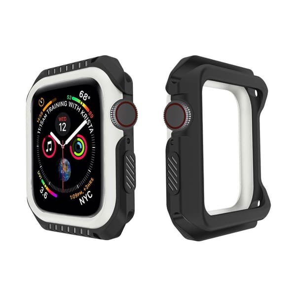 Apple Watch Series 4 44mm klokke ramme av silikon - svart og hvit Multicolor