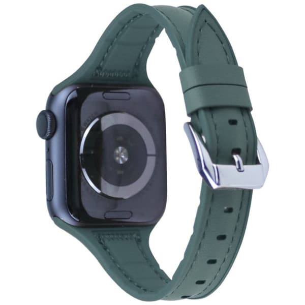 Apple Watch Series 5 40mm silikone læderarmbånd - Grøn Green