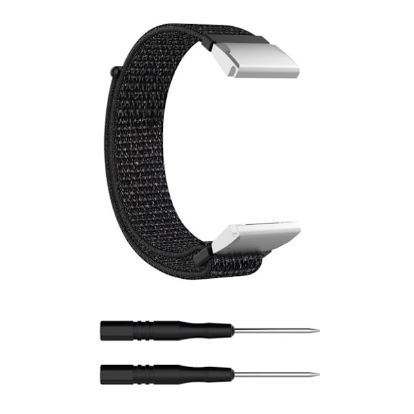 Garmin Fenix 5 / Forerunner 935 / Quatrix 5 / Quatrix 5 Sapphire / Approach S60 22mm klockband av nylon - Svart Svart