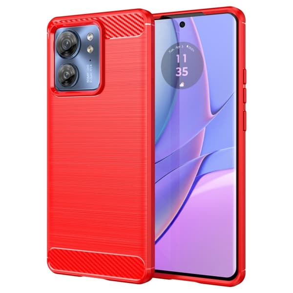 Carbon Flex Suojakotelo Motorola Edge 40 - Punainen Red
