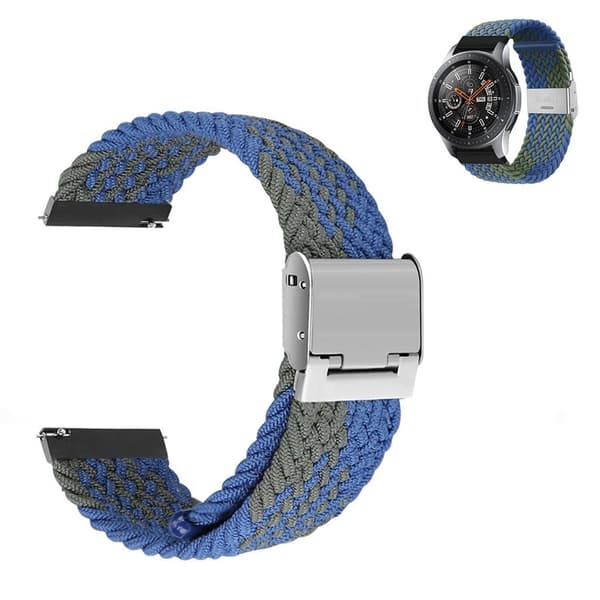 22 mm universal elastisk nylonklokkerem - Blå / Blå Blue