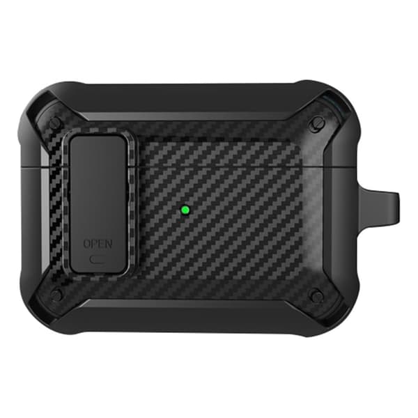 Etui i kulfiber med spænde til AirPods Pro 2 - Sort Black