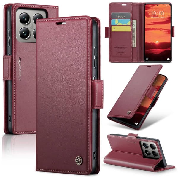 CaseMe Xiaomi 14T smooth etui - Rød Red