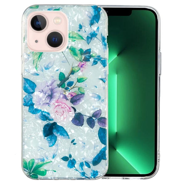 Marble iPhone 15 Plus Etui - Rose Blue