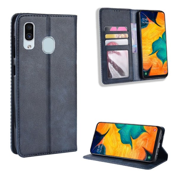 Bofink Vintage läder Samsung Galaxy A20e fodral - Blå Blå