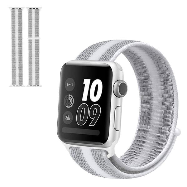 Apple Watch Series 5 40mm vattentät nylon klockarmband - Stripe vit Vit