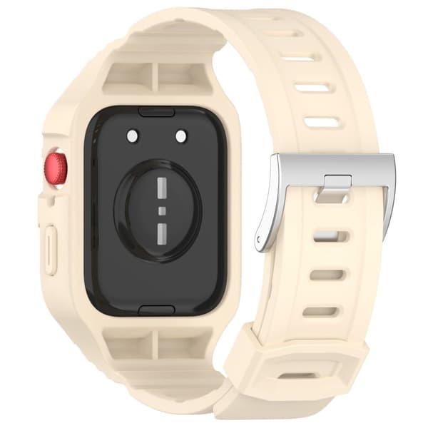 Huawei Watch Fit 3 Watch Strap Integrated Flexible Wrist Band with Case - Starlight White