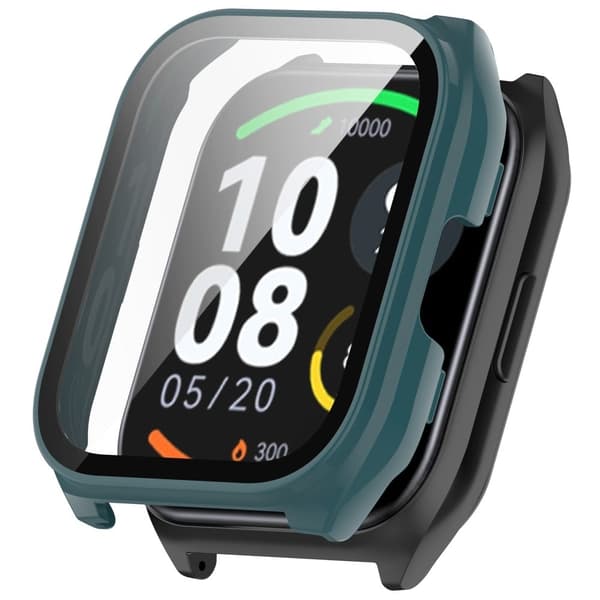 Haylou Smart Watch 2 Pro (LS02 Pro) bump resistant Protective Watch Case with Tempered Glass Screen Protector - Green Grön