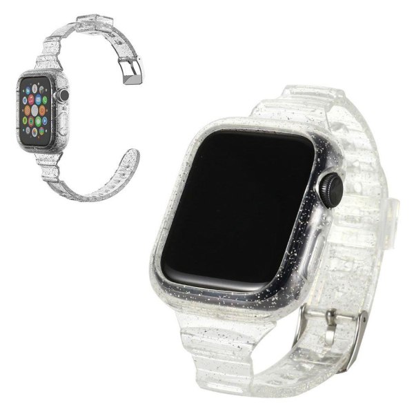 glitter themed klockarmband för Apple Watch Series 6 / 5 44mm - Silvergrå