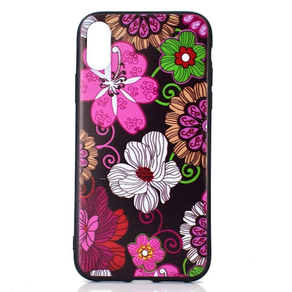 iPhone Xs Max mobilskal silikon tryckmönster – Vackra blommor multifärg