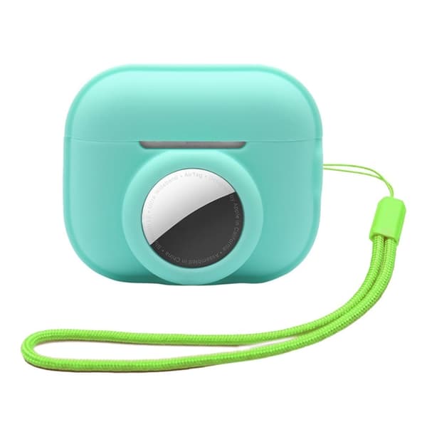 AirPods Pro 2 / AirTags silikonfodral med rem - Mintgrön Grön