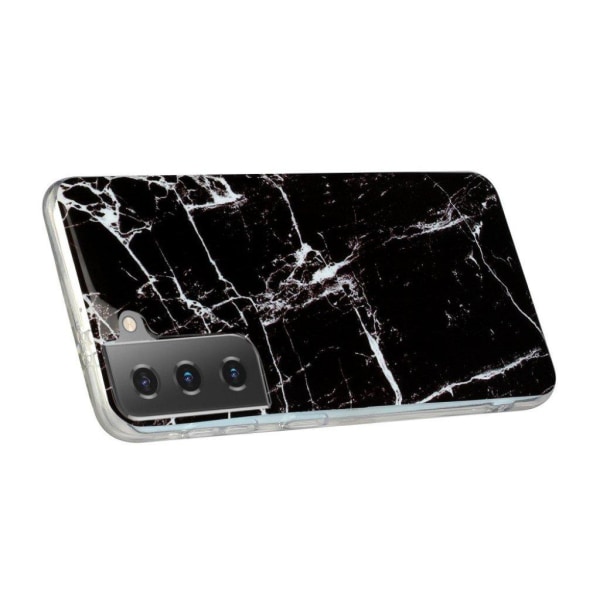 Marble Samsung Galaxy S21 Plus 5G Etui - Svart / Hvit Black