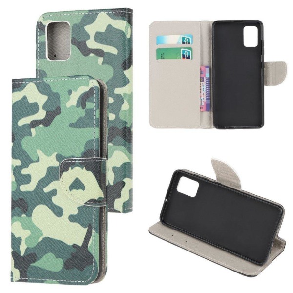 wonderland Samsung Galaxy A72 5G flip etui - camouflagemønster Green