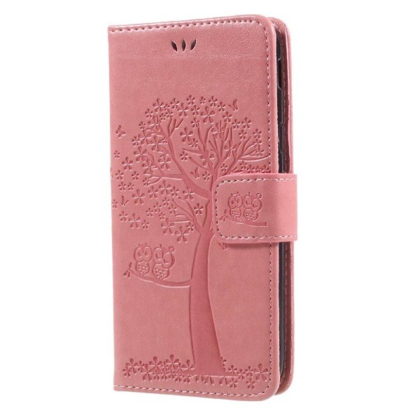 Samsung Galaxy J3 (2017)  Smuk læder etui med tryk - Pink Pink