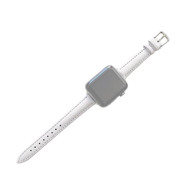 Apple Watch (45mm) enkel klockrem i äkta läder - Vit Vit