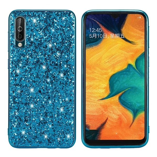 Glitter Samsung Galaxy A50 cover - Blå Blue