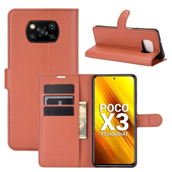 Classic Xiaomi Poco X3 / Poco X3 Nfc Flip Etui - Brun Brown