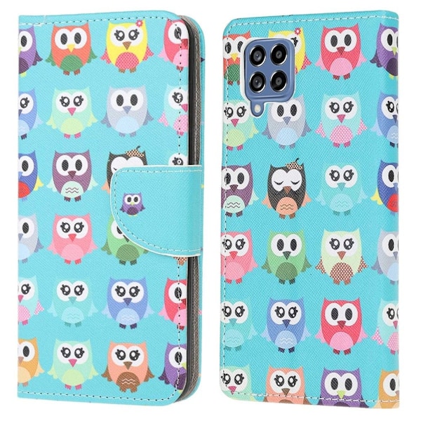 Wonderland Samsung Galaxy M53 5G flip kuoret - Pöllöt Blue