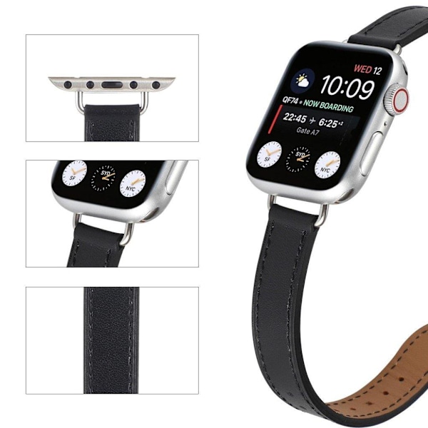 Apple Watch 40mm enkel klockrem i äkta läder - Svart Svart