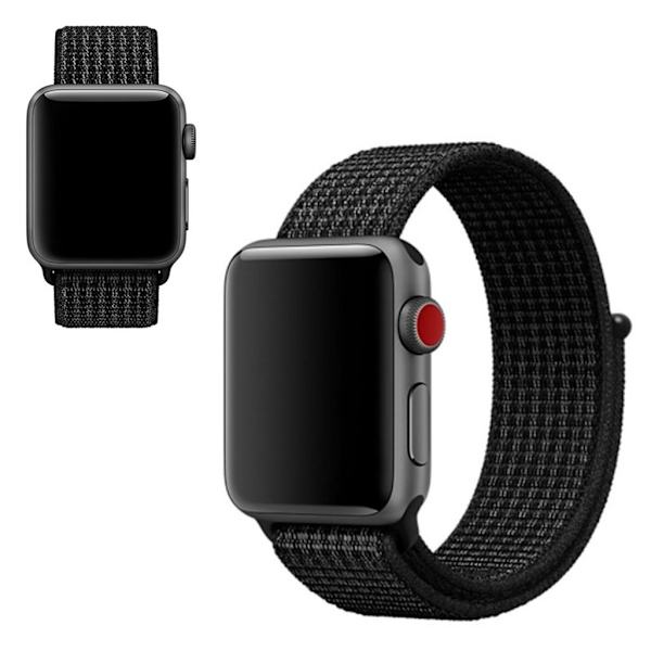 Apple Watch Series 5 40mm solid farve nylon urrem - Sort Black