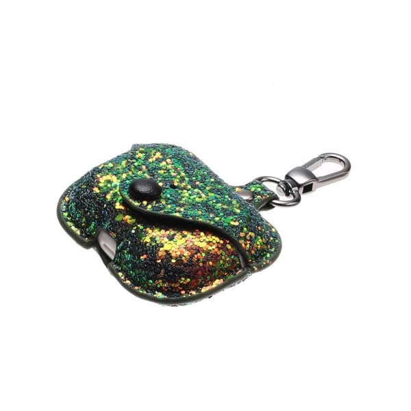 Airpods Pro unikt läderfodral i glitterstil - Grön Grön