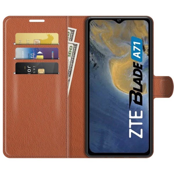 Classic ZTE Blade A71 Flip Etui - Brun Brown