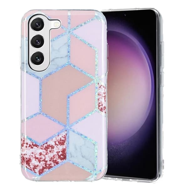 Deco Samsung Galaxy S23 Plus skal - Elektropläterad Rosa Romb Rosa