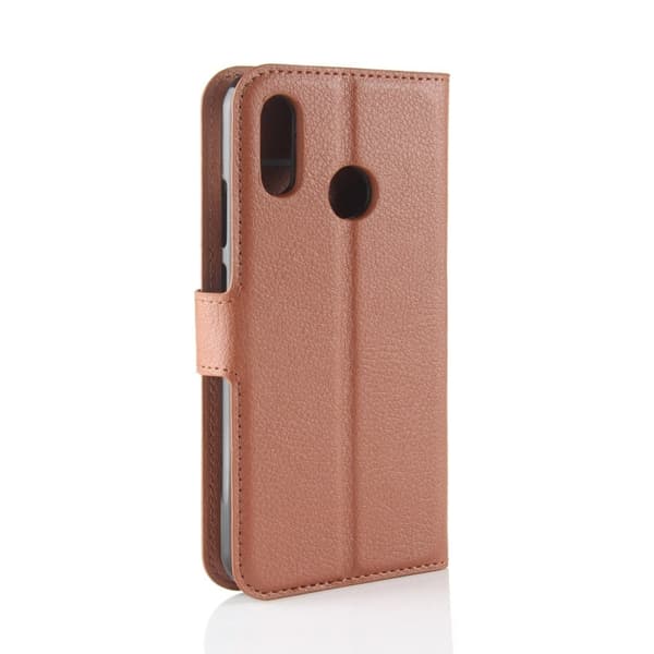 Huawei P30 Lite Litchi Tekstur Skinnetui Med Deksel - Brun Brown