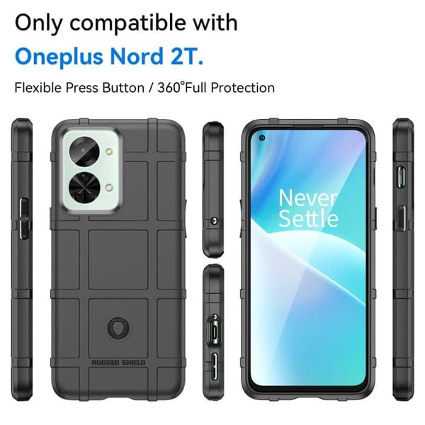 Rugged Shield OnePlus Nord 2T deksel - Svart Black