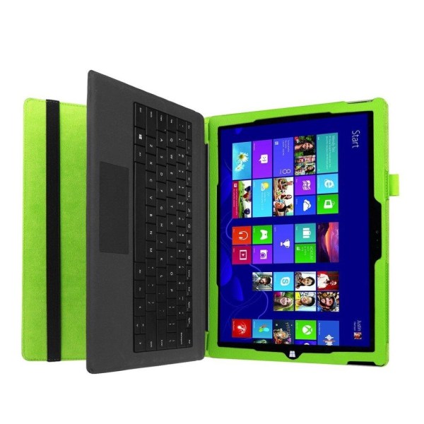 Amdrup Microsoft Surface Pro 4 Kolmesti Taittuva Nahkakotelo - V Green
