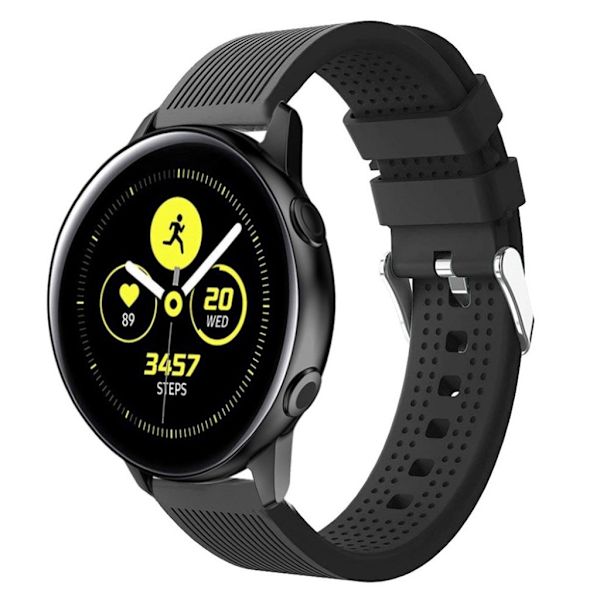 Samsung Galaxy Watch Active silikoni Kellon Ranneke - Musta Black