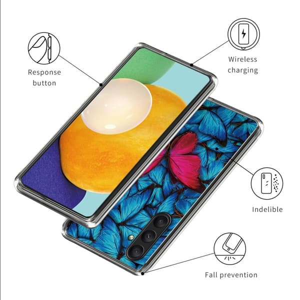 Deco Samsung Galaxy A25 kotelot - Punainen Perhonen Blue