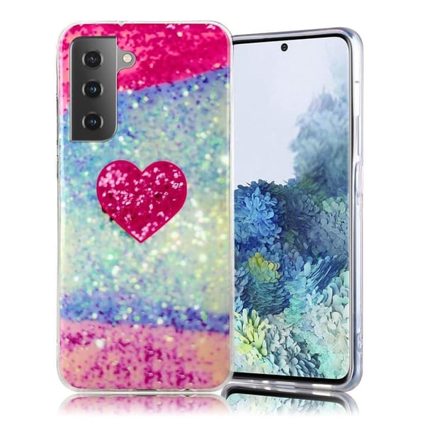 Marmori Samsung Galaxy S21 Plus 5G kotelo - Rose Heart Red