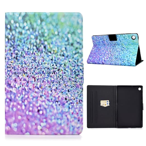 Lenovo Tab M10 FHD Plus flipomslag i læder med cool mønster - Glitrende Element Multicolor