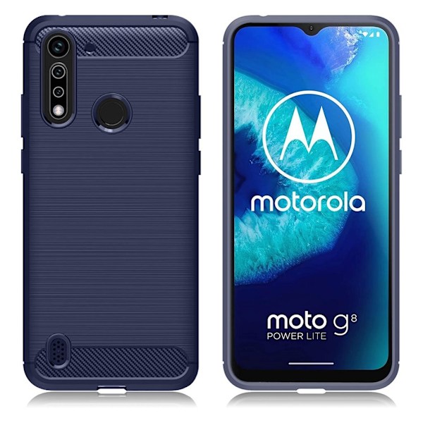 Carbon Flex cover - Motorola Moto G8 Power Lite - Mørkeblå Blue