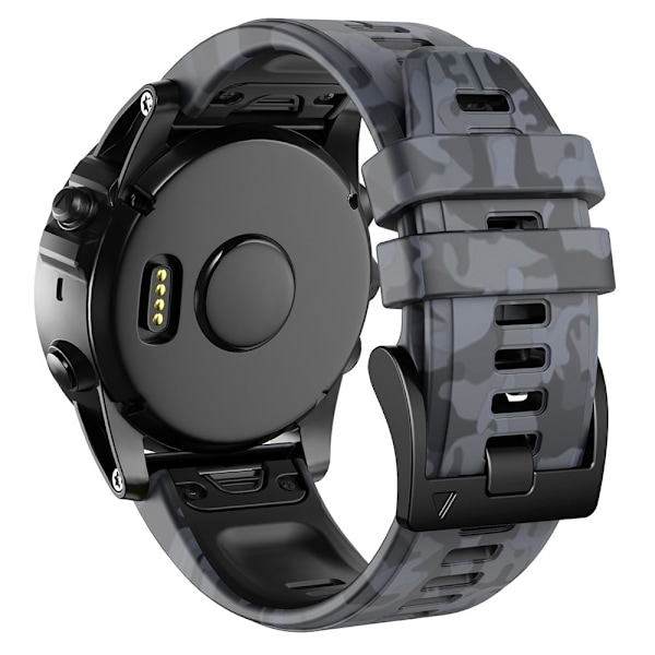 22 mm klockarmband i silikon för Garmin- och Coros-klockor - Kamouflagegrått Silvergrå