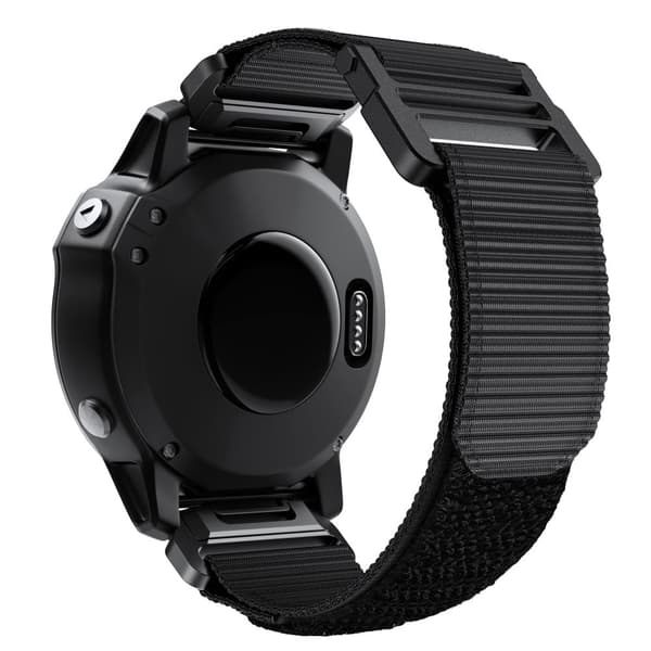 Garmin Fenix 7X / 7X Pro / 6X QuickFit 26mm klockarmband Nylon Loop Justerbart handledsband - Svart Svart