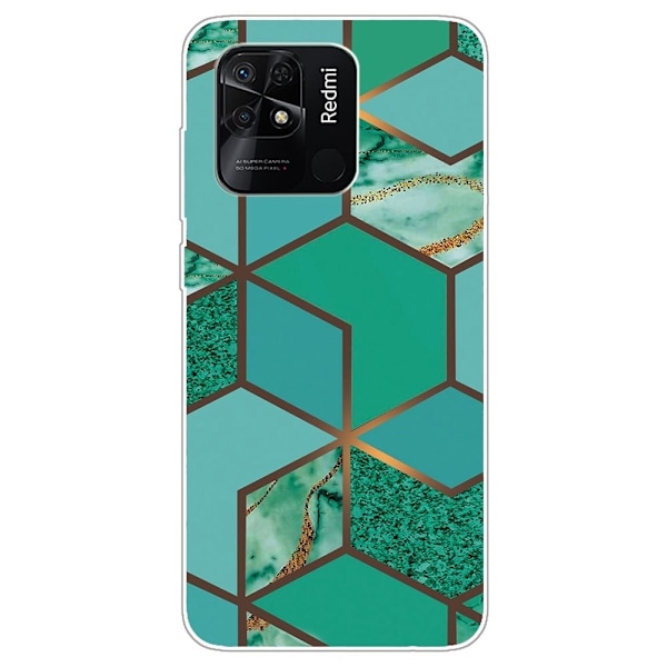 Marble Xiaomi Redmi 10C Etui - Teal Klinkekule Tile Green