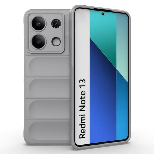 Mjukt greppformat Xiaomi Redmi Note 13 4G skal - Ljusgrå Silvergrå