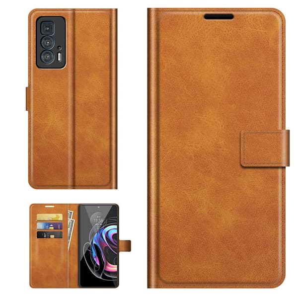 Wallet-style Læder Etui til Motorola Edge 20 Pro - Gul Yellow
