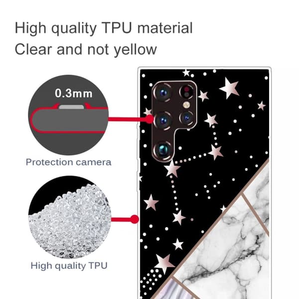 Marble Samsung Galaxy S22 Ultra Suojakotelo - Constellation Marble Tile Multicolor