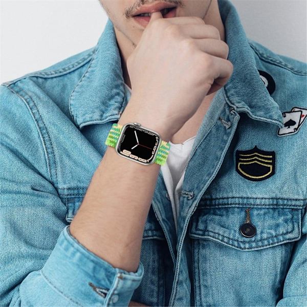 Apple Watch Series 8 (41 mm) klockarmband i elastisk nylon - Gradient Grön Storlek: M Grön